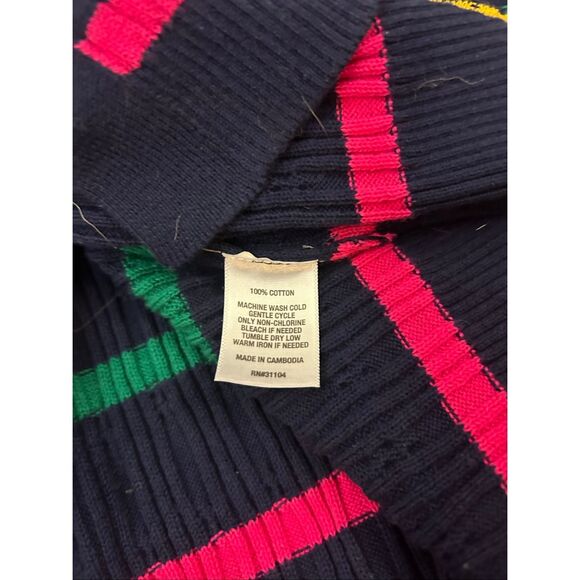 Kim Rogers Plus Cardigan 2xl Navy with Colorful Stripes NEW $59 - Picture 6 of 6